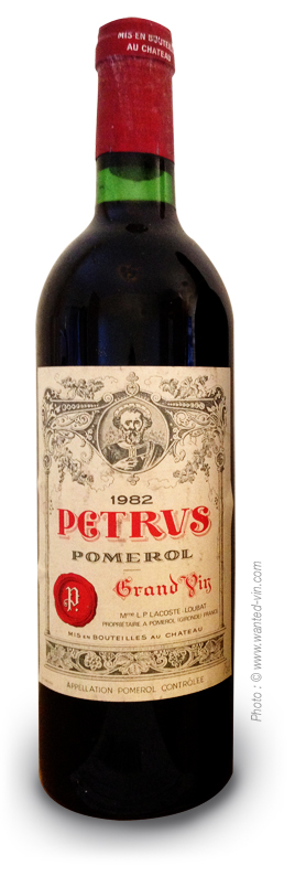 vendre son vin sur internet Bouteille de Pétrus 1982.